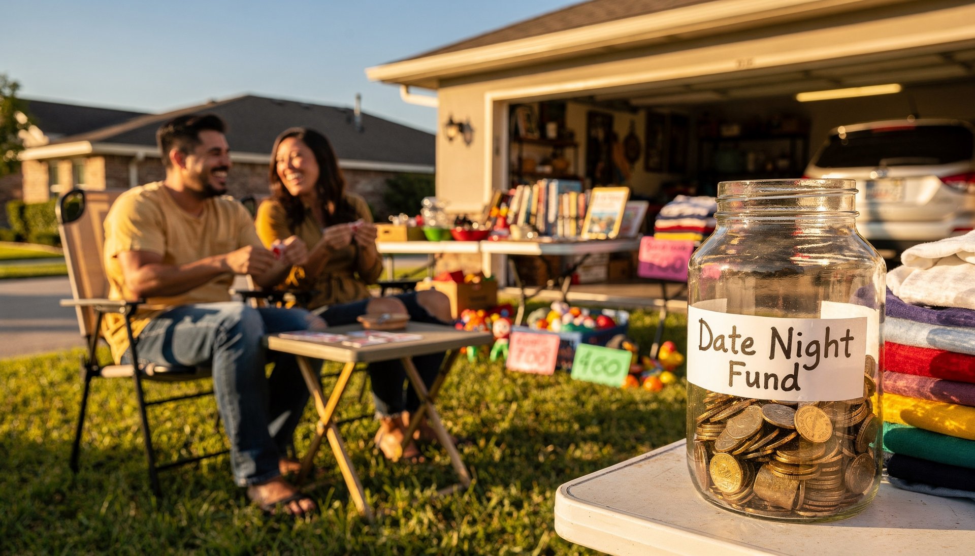Garage Sale = Date Night Fund!
